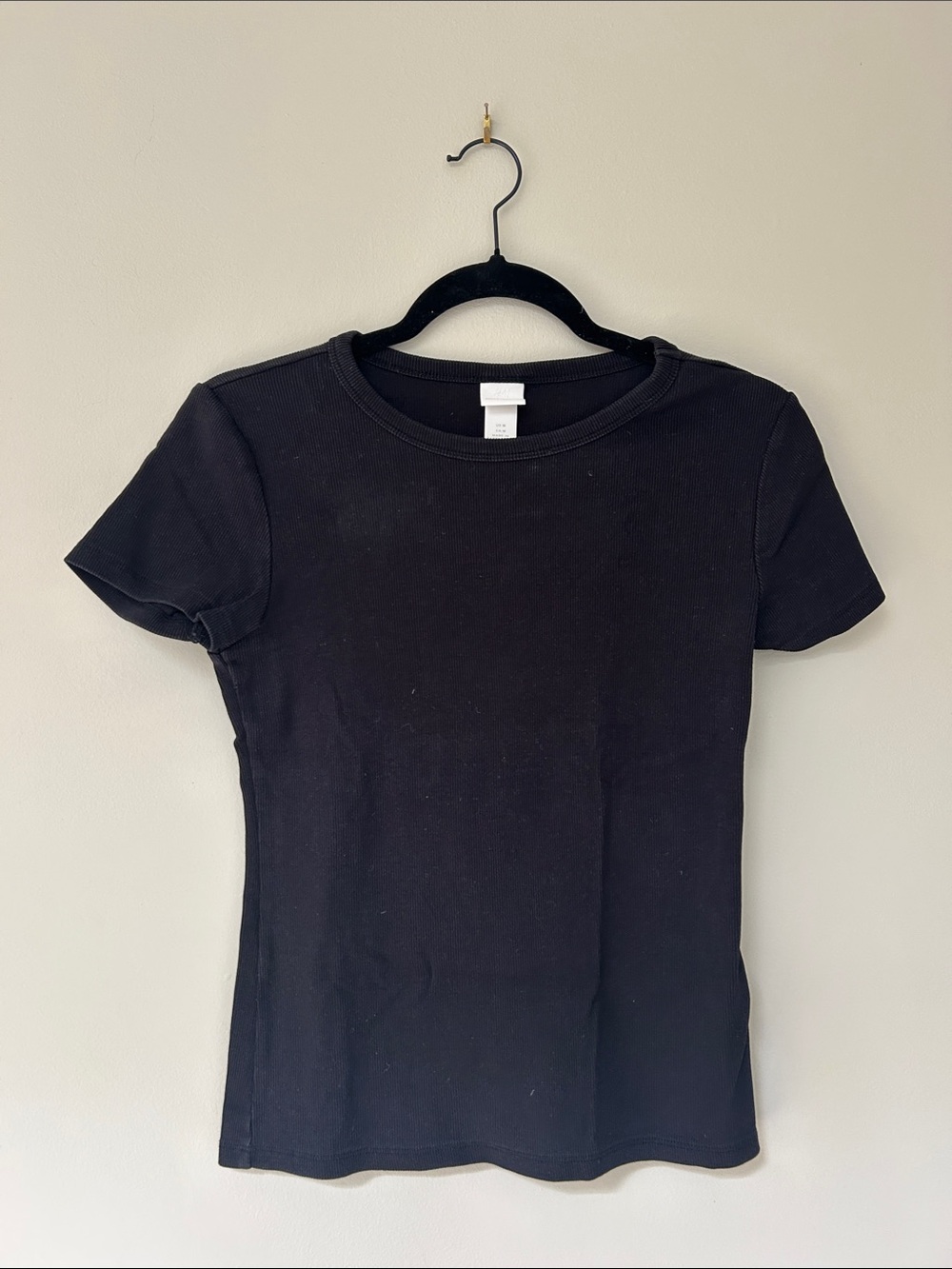 H&M Black Short-Sleeve Crew Neck Tee